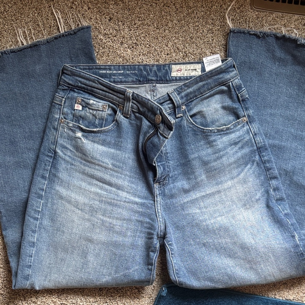 AG Adriano Goldschmied Light Blue Straight Leg Jeans